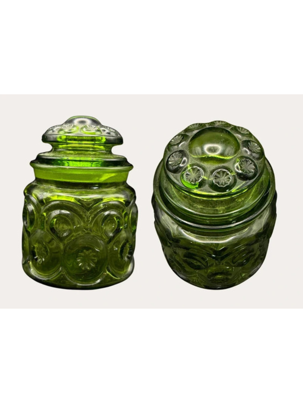 L. E. Smith Moon and Stars canister with lid